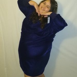 Ralph Lauren Plus Size Velvet Purple Dress NWT